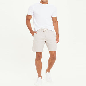 Solid Color Drawstring Casual Shorts