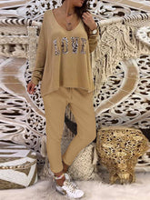 Load image into Gallery viewer, Leopard Love Pattern Loose Top and Pants Two-piece Sets
