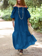Load image into Gallery viewer, Summer Loose Off Shoulder Mid-Long Sleeve Maxi Dress
