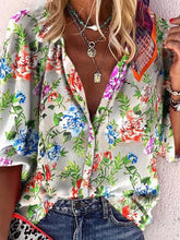 Load image into Gallery viewer, Bohemian Simple Casual Loose Floral Shirt
