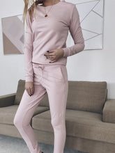 Load image into Gallery viewer, Casual Solid Color Long-sleeved Top Two-piece Suit
