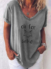 Load image into Gallery viewer, V-neck Graphic Print Paneled Short Sleeves Casual T-shirt
