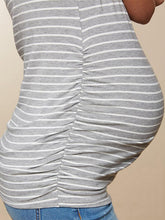 Load image into Gallery viewer, Casual V-neck Stripe Printed Maternity Top

