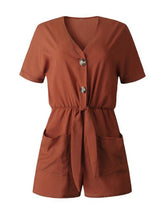 Load image into Gallery viewer, V Neck Pockets Romper
