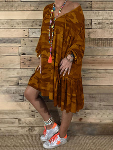 Casual Loose Camouflage Print Dress