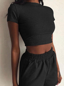 Fashion Casual Solid Color Sexy Two-piece Suit