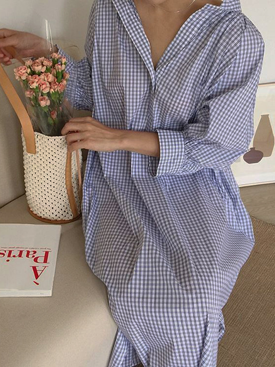 Fashion Striped Printed Casual Shirt Dress