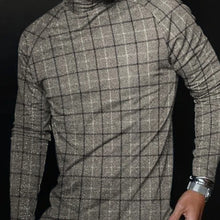 Load image into Gallery viewer, Men&#39;s Casual Turtleneck Plaid Long Sleeve T-Shirt
