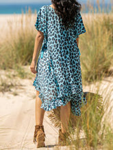 Load image into Gallery viewer, Leopard V-Neck Casual Short Sleeve Dress
