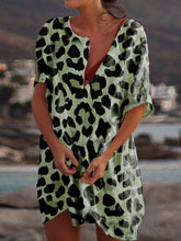 Load image into Gallery viewer, Casual Leopard Print Short Sleeve Dress
