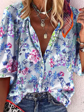 Load image into Gallery viewer, Bohemian Simple Casual Loose Floral Shirt
