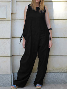 Casual Loose Round Neck Sleeveless Jumpsuit