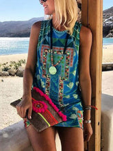 Load image into Gallery viewer, Bohemian Round Neck Printed Color Dress
