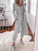 Load image into Gallery viewer, Casual Loose Top Pants Jacket Knitted Three Piece Suit
