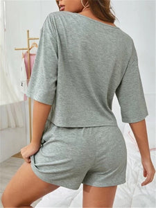 V-neck Clear Color Loose Suit