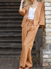 Load image into Gallery viewer, Casual Camisole Long-sleeved Top and Trousers Three-piece Suit

