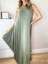 Load image into Gallery viewer, Elegant Loose Solid Color Sleeveless Casual Dress
