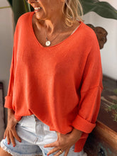 Load image into Gallery viewer, Fashionable Solid Color Ladies Long Sleeve Sweater
