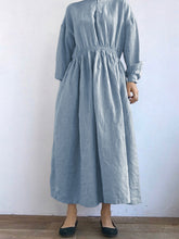Load image into Gallery viewer, Solid Color Wild Fashion Waist Dress
