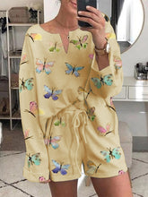 Load image into Gallery viewer, Simple Casual Loose Top Pants Romantic Idyllic Butterfly Suit
