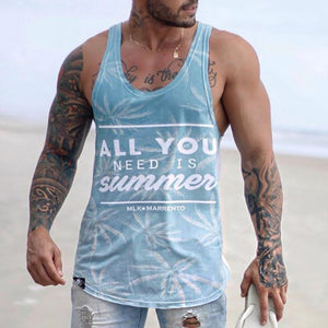 Men'S Casual Sports Beach Sleeveless Printed Vest