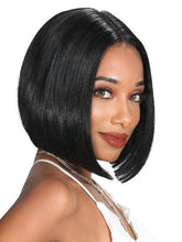 Load image into Gallery viewer, Bob Short Straight Black Synthetic Hair 6-Inch Half Moon Wigs
