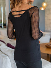Load image into Gallery viewer, Scoop Neck Lace Sleeve Casual Tops Slim Blouses
