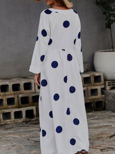 Casual Fashion Polka Dot Print V-neck Dress