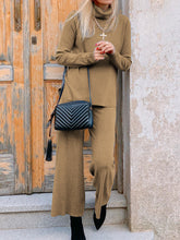 Load image into Gallery viewer, Casual Loose Solid Color Turtleneck Two-piece Suit
