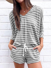 Load image into Gallery viewer, Casual Star Print Top and Drawstring Wide-leg Slacks Suit
