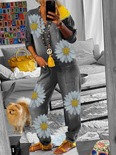 Load image into Gallery viewer, Fashion Personality Chrysanthemum Printed Jumpsuit
