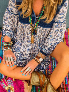 Casual Bohemian Vintage V-neck Dress