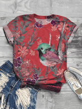 Load image into Gallery viewer, Casual Impression Bird Print Fashion T-shirt
