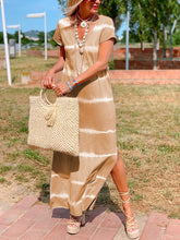 Load image into Gallery viewer, Bohemian Casual Loose V Neck Tie-Dye Dress
