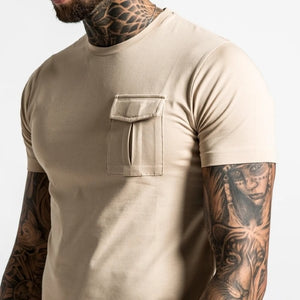 Men'S Casual Pocket Round Neck T-Shirt Shorts Suit