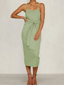 Sexy Solid Color Strapless Sleeveless Dress