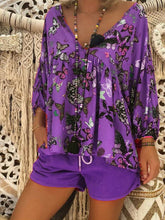 Load image into Gallery viewer, Casual Loose Long Sleeve V-Neck Butterfly Top Pants Set

