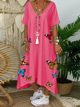 Load image into Gallery viewer, Romantic Pastoral Butterfly Print Dress
