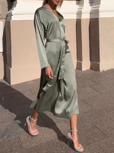 Fashion Long-sleeved All-match Slim Dress
