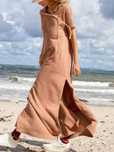 Load image into Gallery viewer, Casual Solid Color Hooded Short Sleeve Dress
