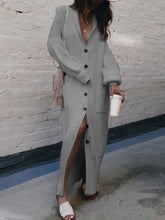 Load image into Gallery viewer, Striped V-Neck Knitted Dress
