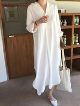 Load image into Gallery viewer, Simple Casual Comfortable Loose Lapel Maxi Dress
