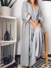 Load image into Gallery viewer, Fashion Casual Long Sleeve Solid Color Maxi Dress
