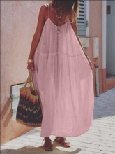 Load image into Gallery viewer, Holiday Loose Low-key with Solid Color Dress
