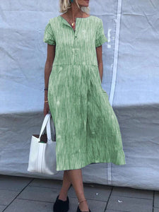 Casual Short Sleeve Solid Color Dress