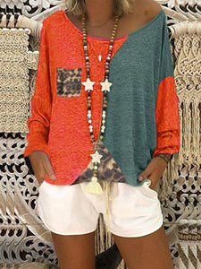 Leopard Print Pocket Set With Round Neck Panel