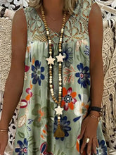 Load image into Gallery viewer, V-neck Sleeveless Printed Midi Dress
