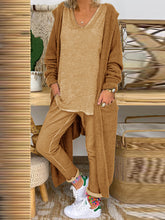 Load image into Gallery viewer, Solid Color Top Trousers and Cardigan Outwear Three-piece Suit
