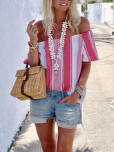 Load image into Gallery viewer, Striped Collar Casual Top
