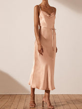 Load image into Gallery viewer, Solid Color Sling Party Evening Dress
